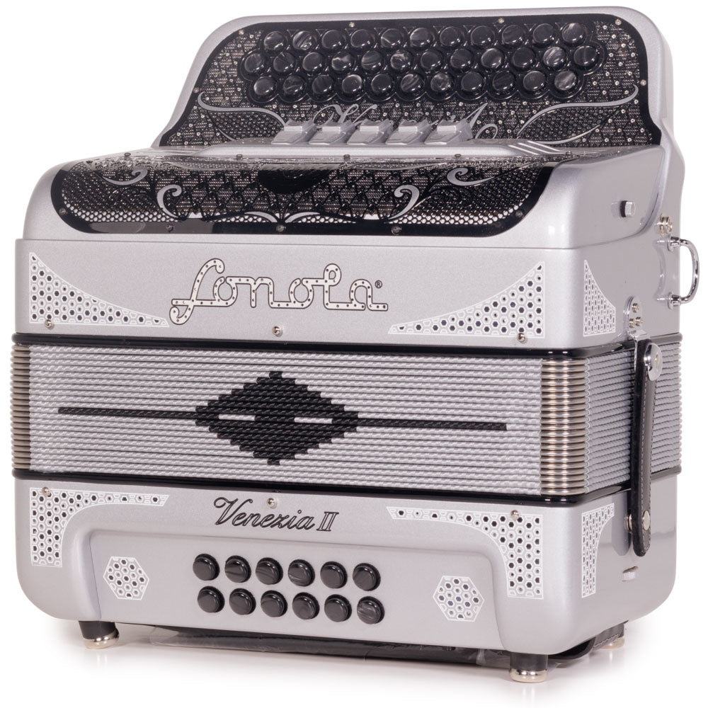 Sonola Venezia II Accordion 5 Switch FBE Silver Glitter with Silver-accordion-Sonola-Hermes Music
