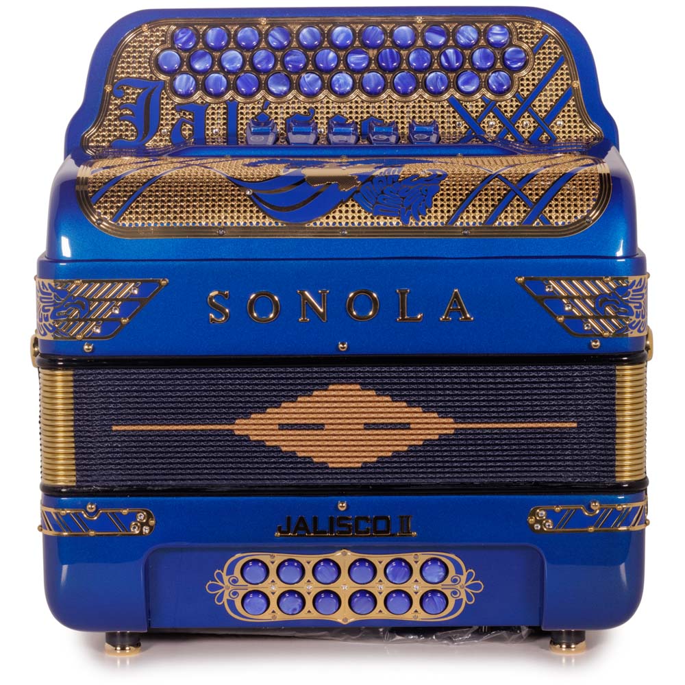 Sonola Jalisco Special Edition Accordion 5 Switch EAD Blue with Gold-accordion-Sonola-Hermes Music