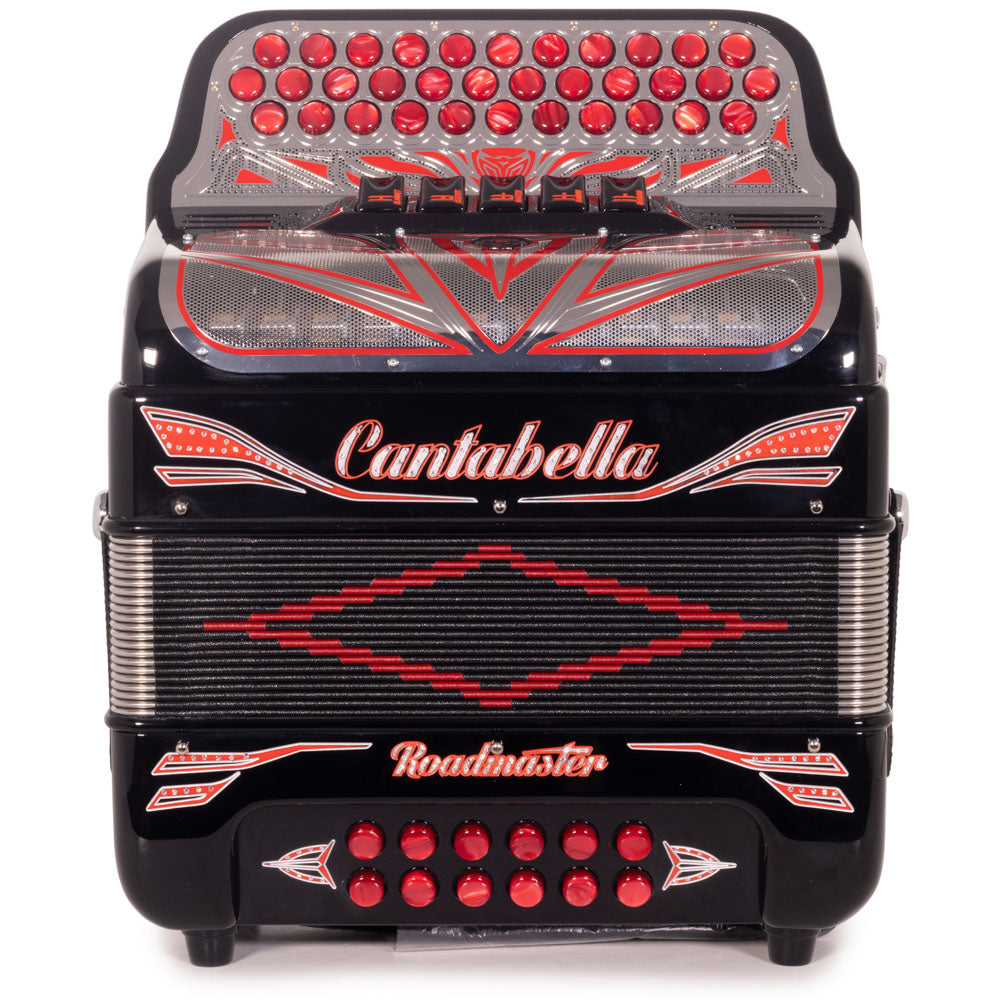 Cantabella Roadmaster Acordeón Ultra Compacto 5 Registros Fa Negro con Rojo