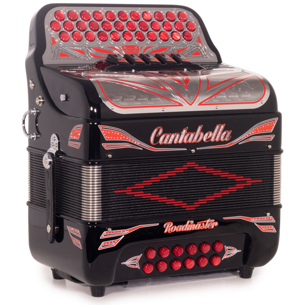 Cantabella Roadmaster Acordeón Ultra Compacto 5 Registros Fa Negro con Rojo