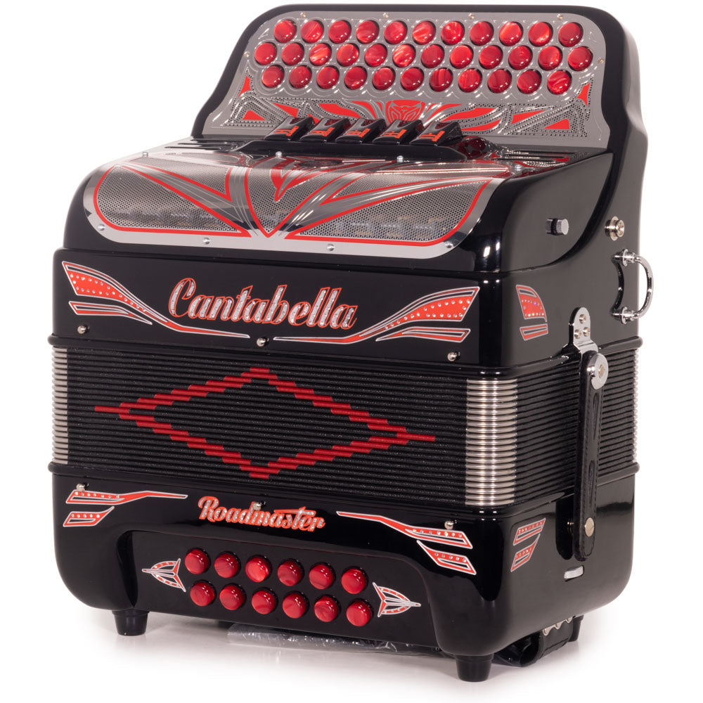 Cantabella Roadmaster Acordeón Ultra Compacto 5 Registros Fa Negro con Rojo