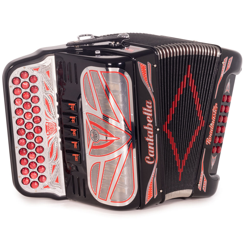 Cantabella Roadmaster Acordeón Ultra Compacto 5 Registros Fa Negro con Rojo