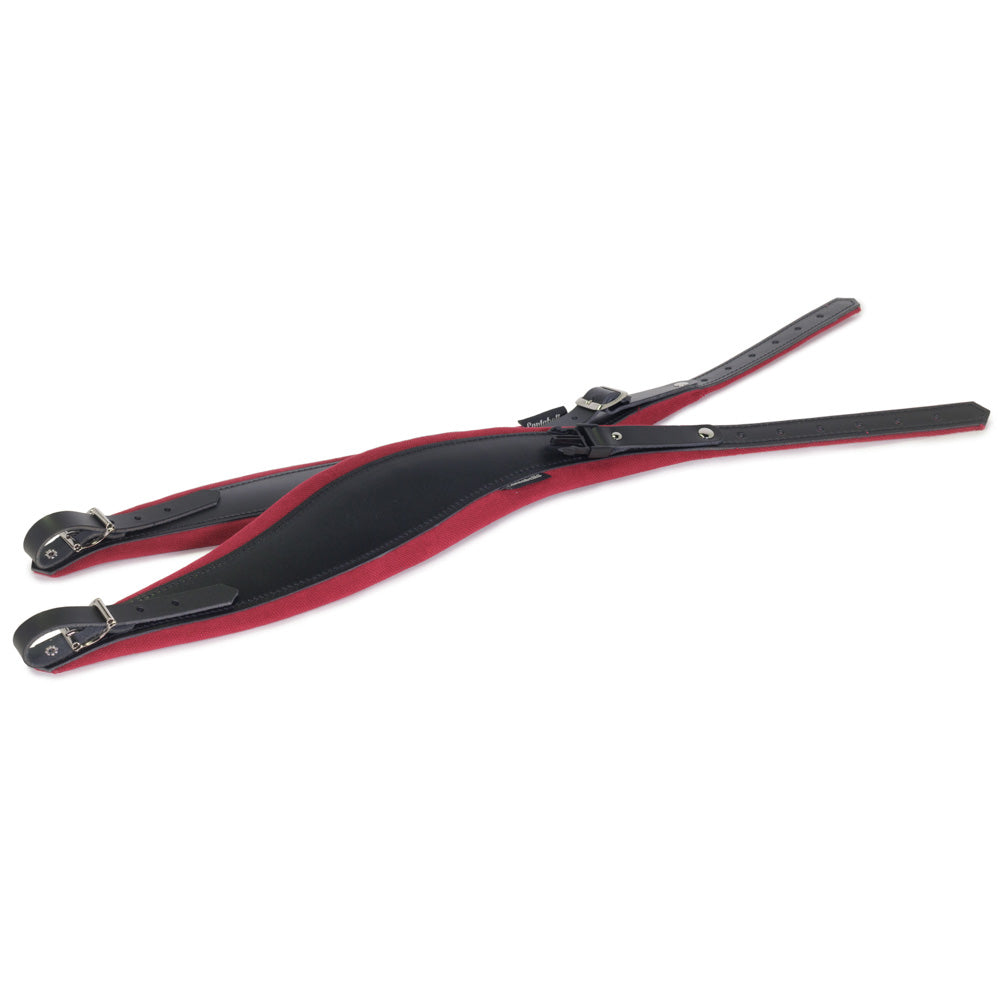 Cantabella Black Leather Red Edge Accordion Straps with Tag 9 cm Wide-accessories-Cantabella-Hermes Music