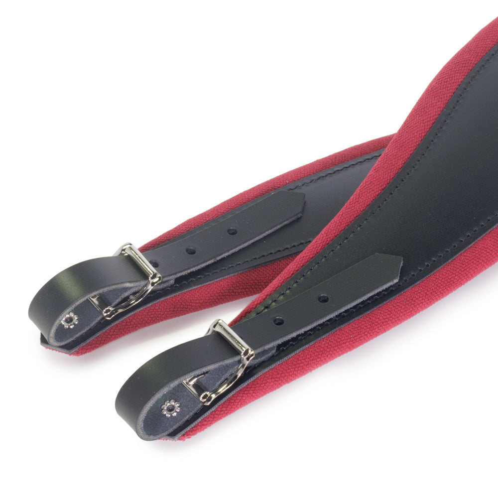 Cantabella Black Leather Red Edge Accordion Straps with Tag 9 cm Wide-accessories-Cantabella-Hermes Music