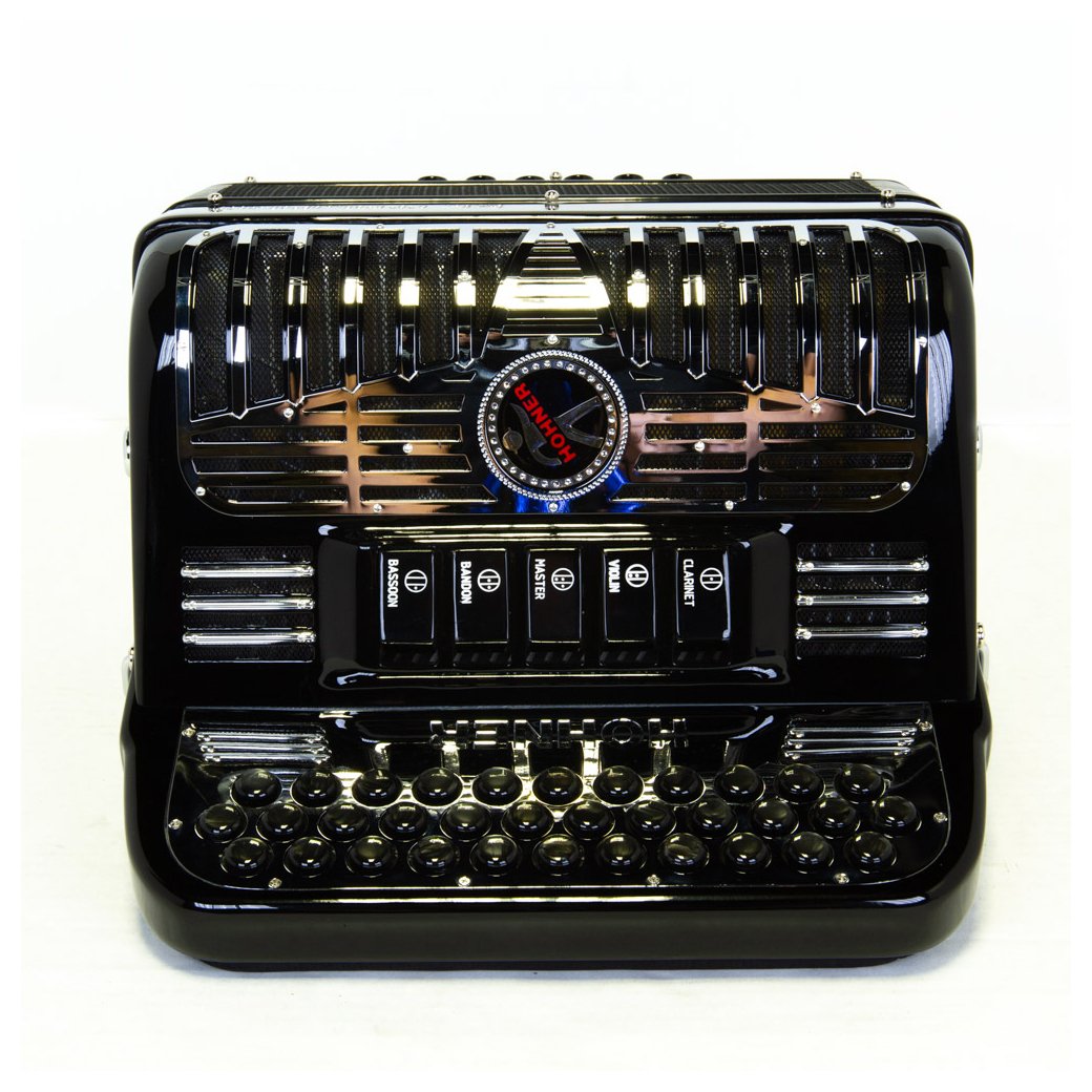 Anacleto El Italiano III Accordion FBE 5 Switches Black-accordion-Anacleto- Hermes Music