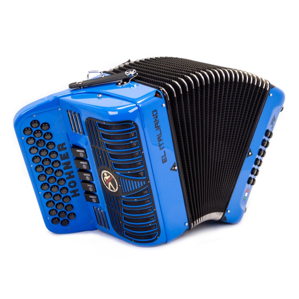 Anacleto El Italiano III Accordion FBE 5 Switches Blue-accordion-Anacleto- Hermes Music