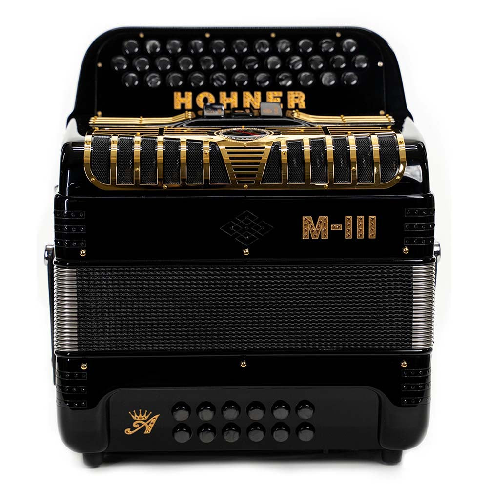 Anacleto Mark III EAD Black with Gold Designs-accordion-Anacleto- Hermes Music