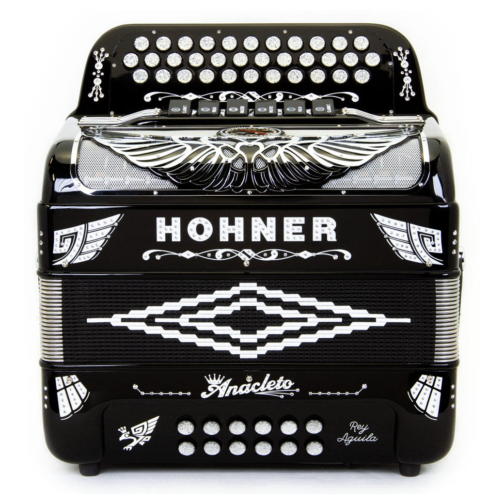 Anacleto Rey Aguila Accordion FBE/EAD 6 Switch Black-accordion-Anacleto- Hermes Music