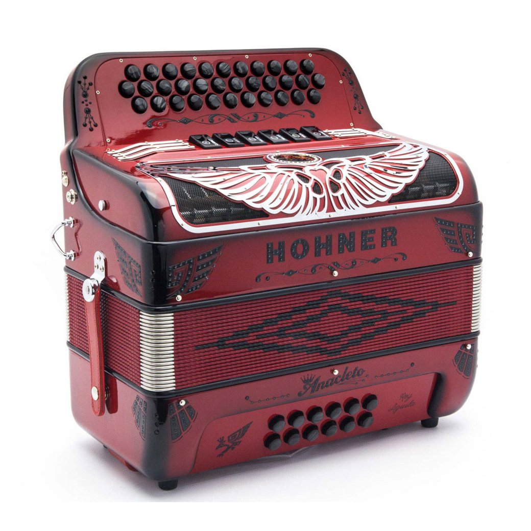 Anacleto Rey Aguila EAD/FBE 6 Switches Compact Ruby Red-accordion-Anacleto- Hermes Music