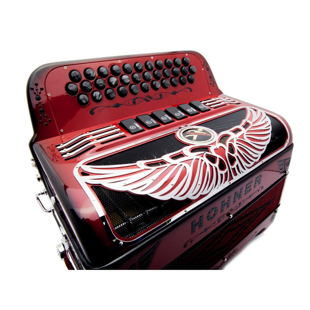Anacleto Rey Aguila EAD/FBE 6 Switches Compact Ruby Red-accordion-Anacleto- Hermes Music
