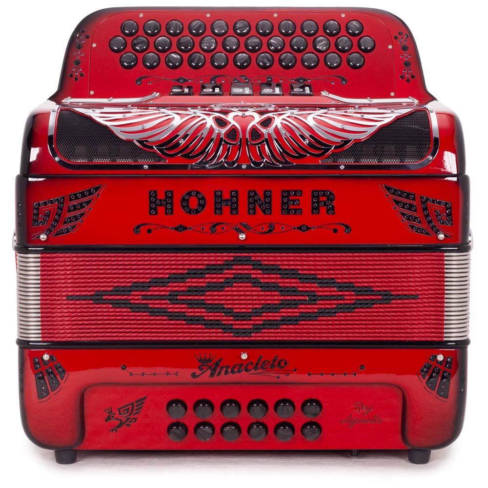 Anacleto Rey Aguila FBE 5 Switches Ruby Red-accordion-Anacleto- Hermes Music