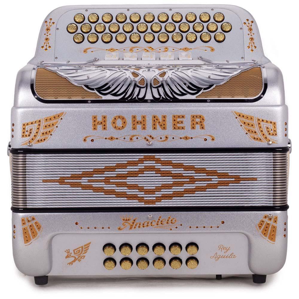 Anacleto Rey Aguila FBE 5 Switches Silver Chrome-accordion-Anacleto- Hermes Music