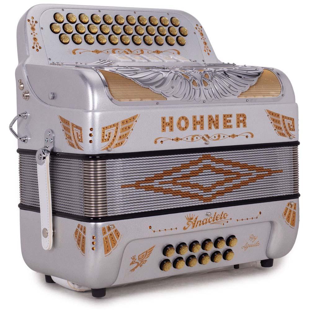 Anacleto Rey Aguila FBE 5 Switches Silver Chrome-accordion-Anacleto- Hermes Music