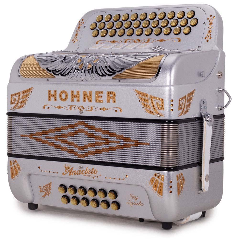 Anacleto Rey Aguila FBE 5 Switches Silver Chrome-accordion-Anacleto- Hermes Music