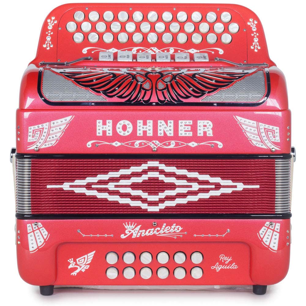 Anacleto Rey Aguila FBE/EAD 6 Switches Red-accordion-Anacleto- Hermes Music