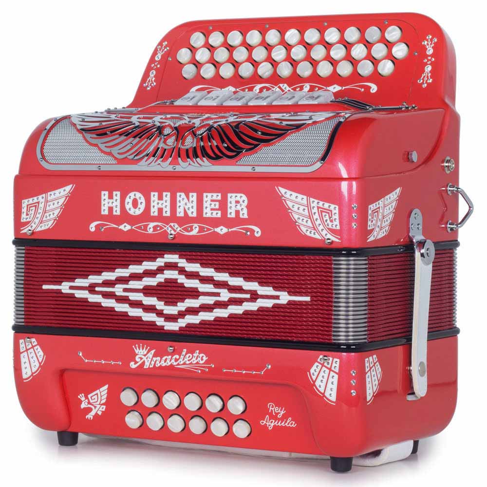 Anacleto Rey Aguila FBE/EAD 6 Switches Red-accordion-Anacleto- Hermes Music