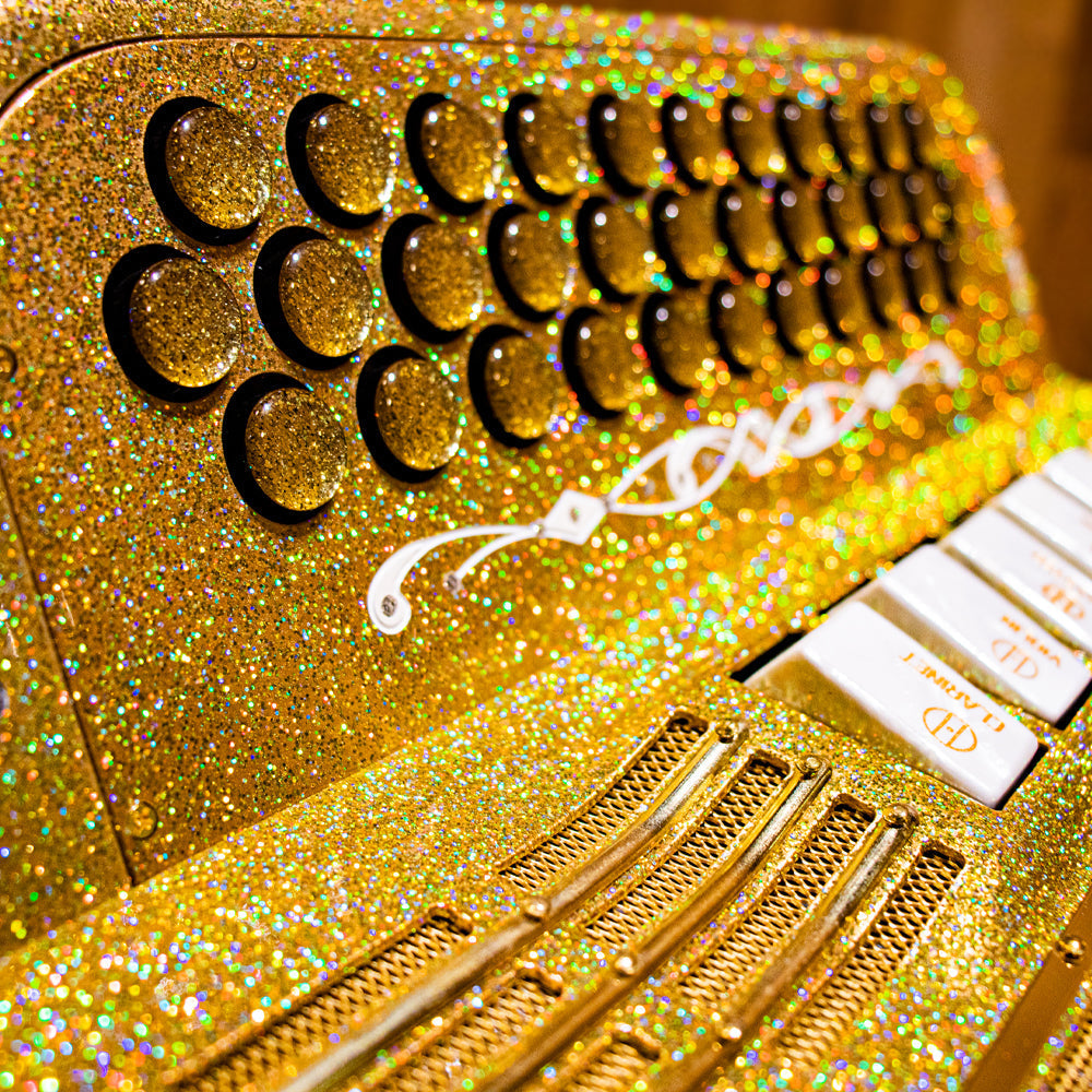 Anacleto Rey del Norte 5 Switches FBE Compact Holographic Gold-accordion-Anacleto- Hermes Music