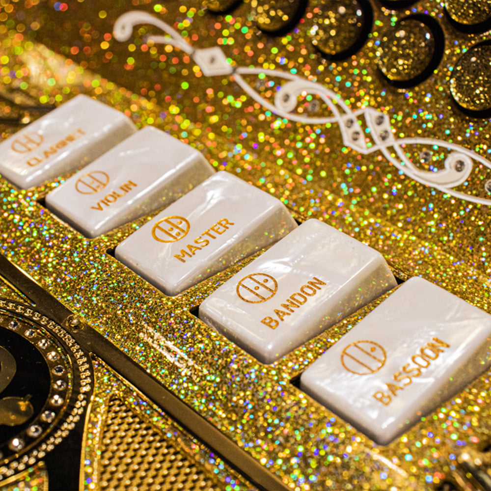 Anacleto Rey del Norte 5 Switches FBE Compact Holographic Gold-accordion-Anacleto- Hermes Music