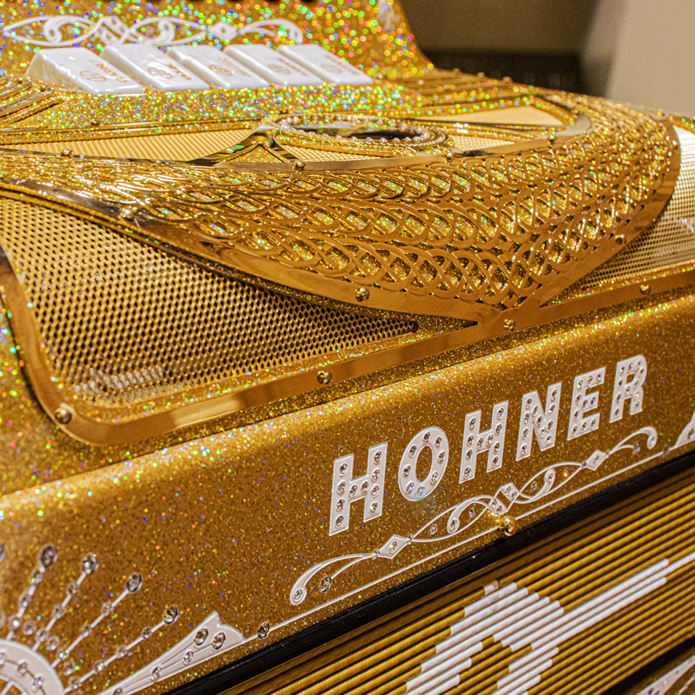 Anacleto Rey del Norte 5 Switches FBE Compact Holographic Gold-accordion-Anacleto- Hermes Music