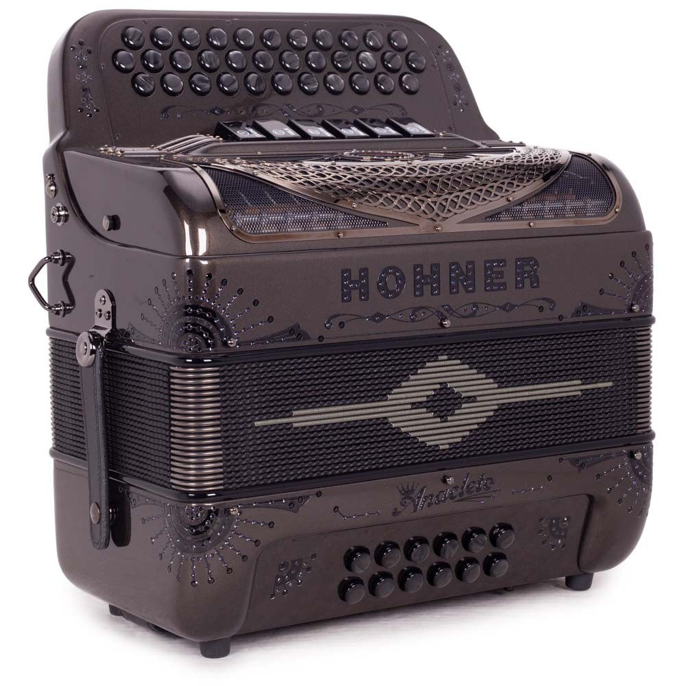 Anacleto Rey del Norte Accordion 6 Switches FBE/GCF Gray-accordion-Anacleto- Hermes Music