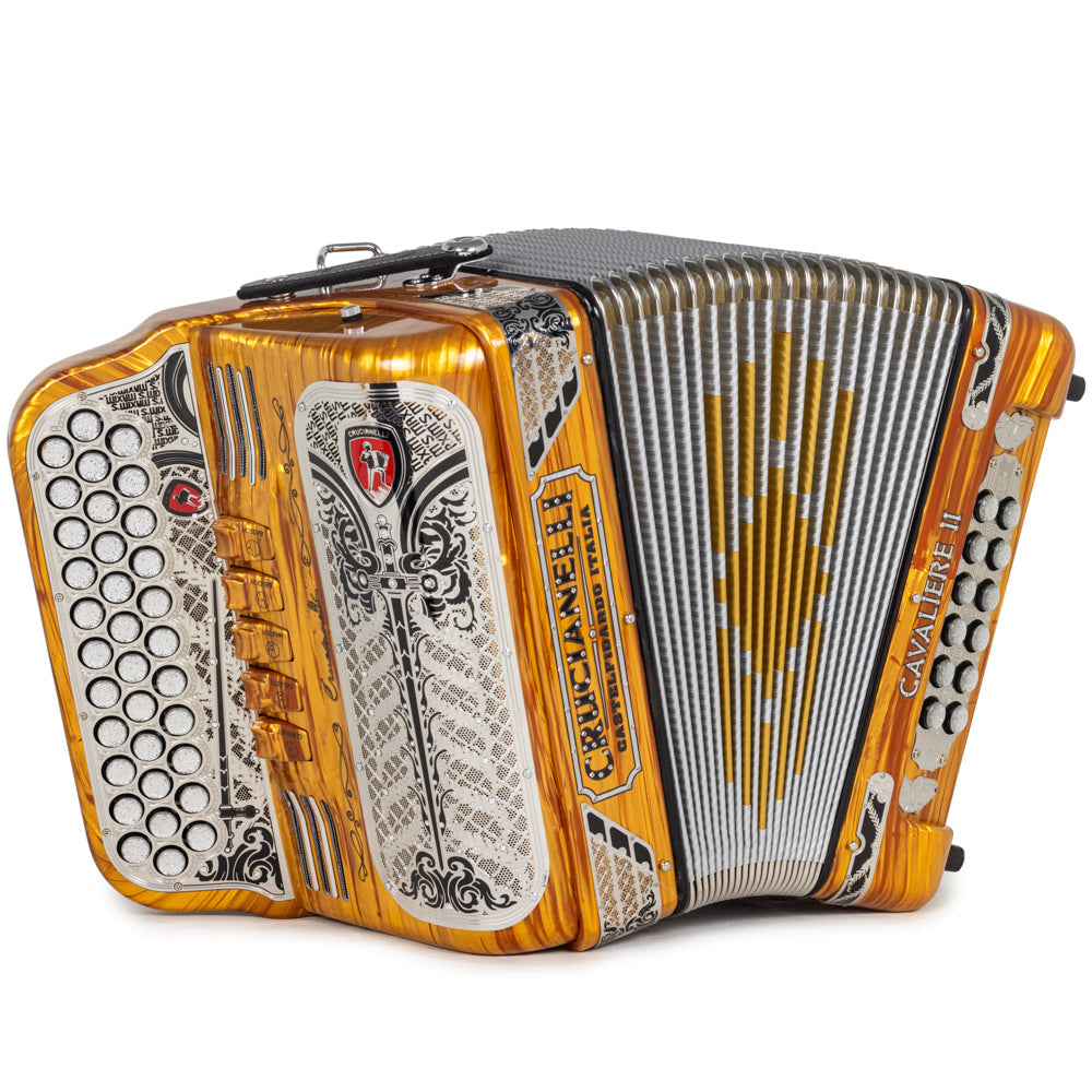 Crucianelli Cavaliere II Acordeón Ultra Compacto 5 Registros Fa Madera Celuloide con Negro