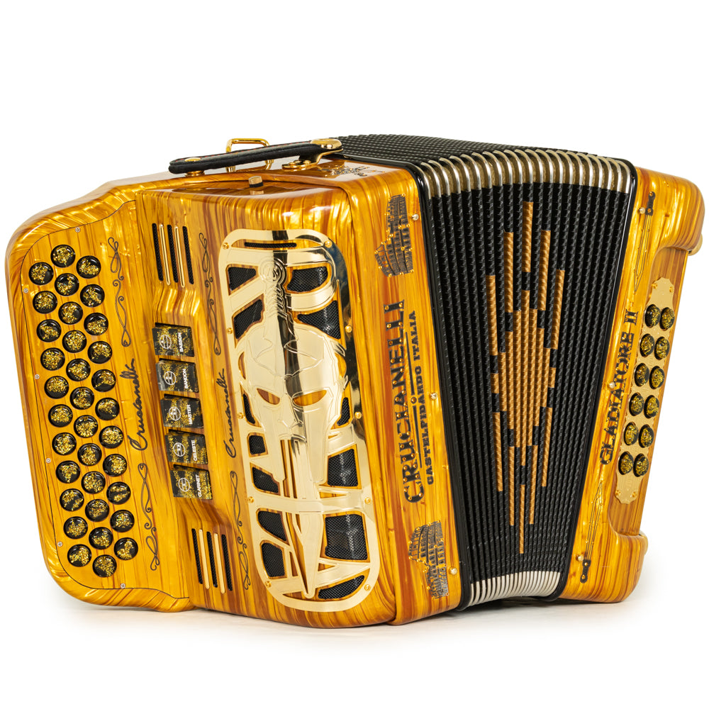 Crucianelli Gladiator II Acordeón 5 Registros Sol Madera Oro