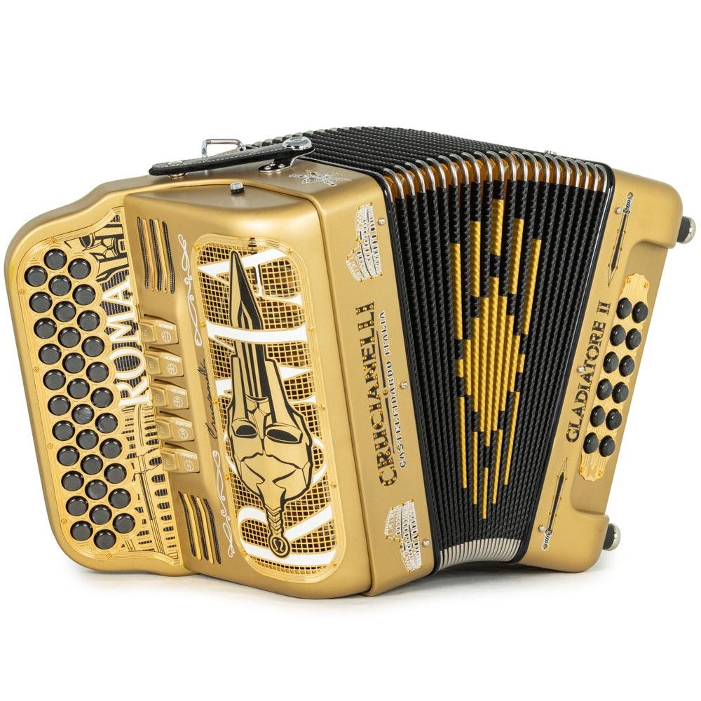 Crucianelli Gladiator II Acordeón 5 Registros Fa Matte Oro y Negro