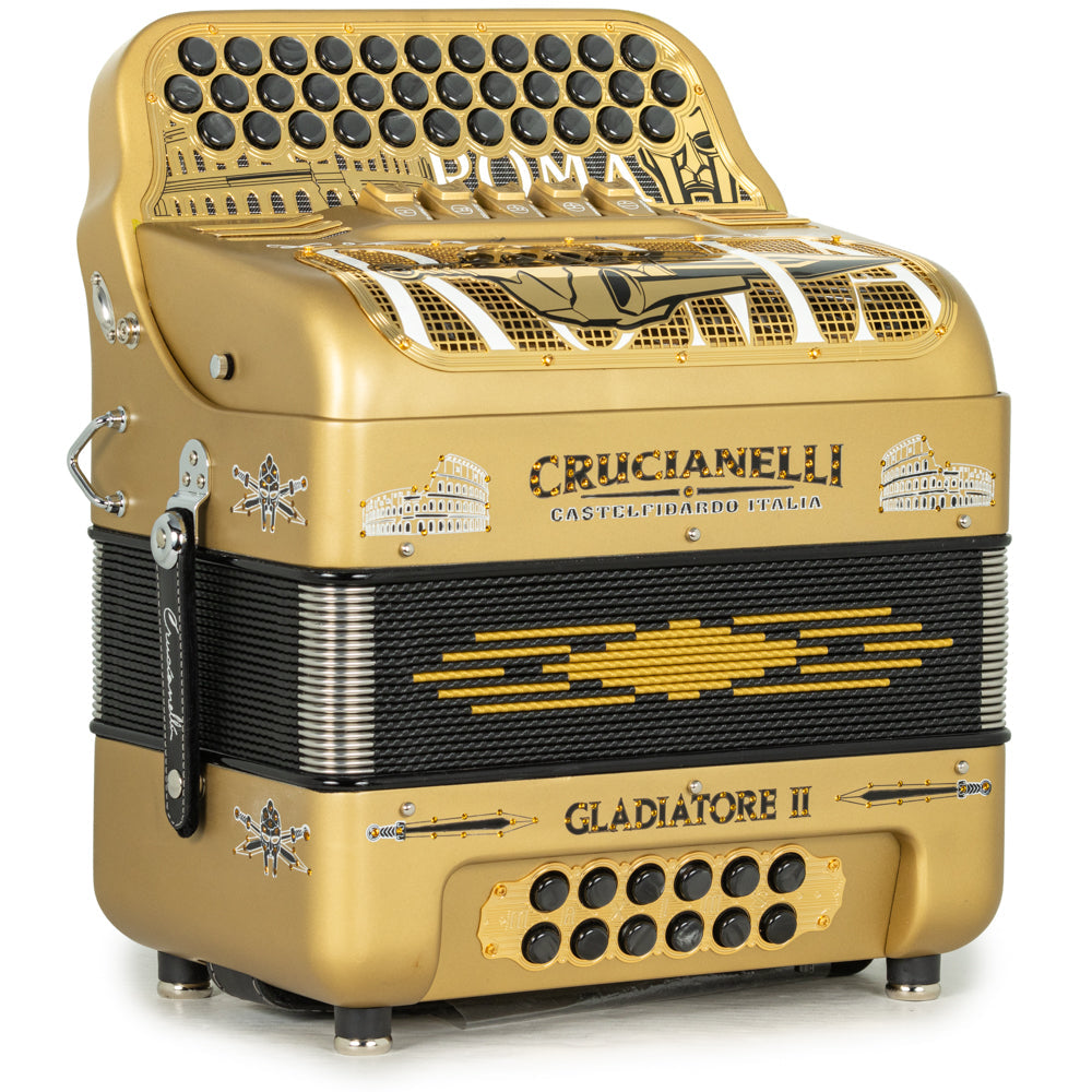 Crucianelli Gladiator II Acordeón 5 Registros Fa Matte Oro y Negro