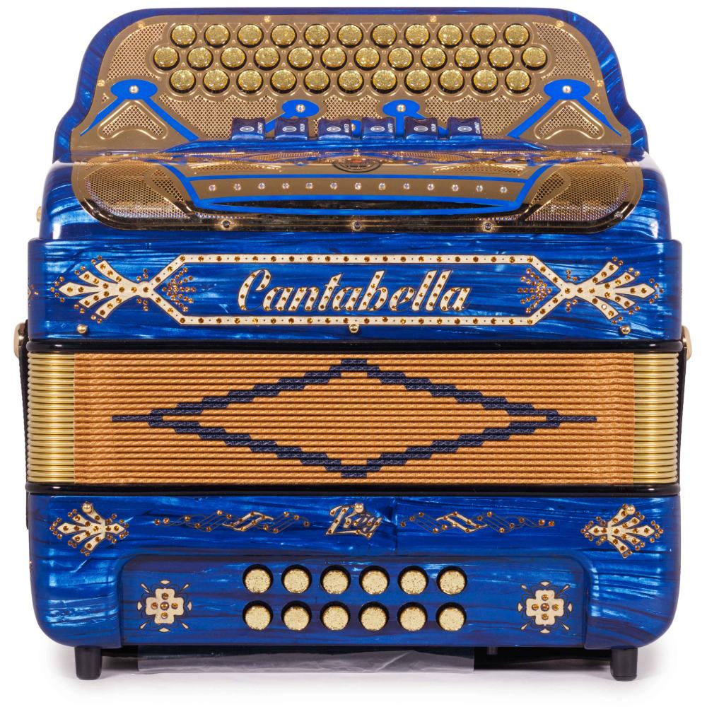 Cantabella Rey II 6 Registros FBE-EAD Celuloide Madera Azul con Accesorios Dorados