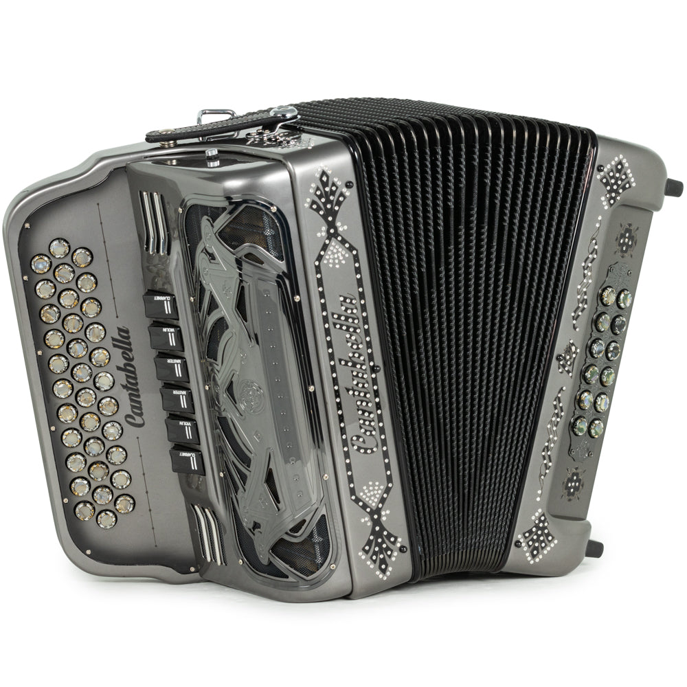 Cantabella Special Edition Ramon Ayala El Rey 2-Tone 6 Switch FBE-EAD Accordion in Metallic Grey with Black