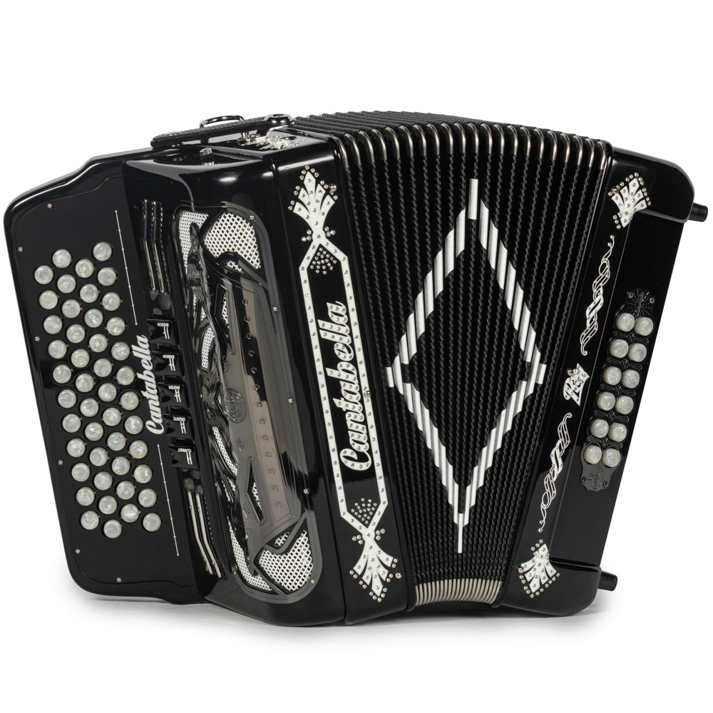 Cantabella Rey II 5 Switch FBE Black and White-Cantabella-Hermes Music-Accordion Pro Shop