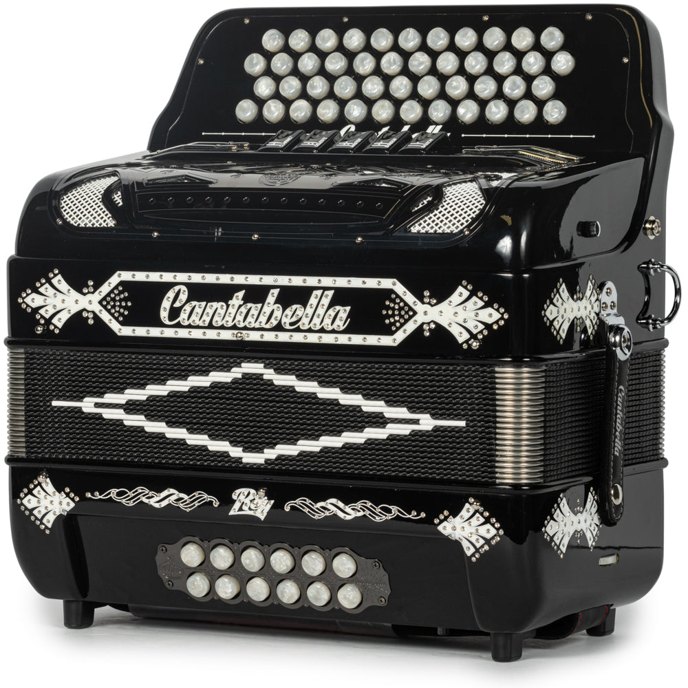 Cantabella Rey II 5 Switch FBE Black and White-Cantabella-Hermes Music-Accordion Pro Shop