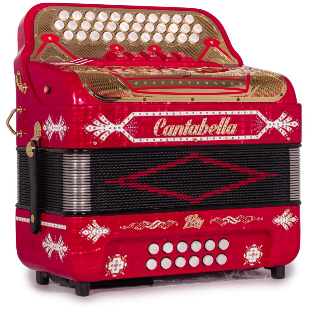 Cantabella Rey II 5 Registros GCF Celuloide Rojo Metal con Accesorios Dorados