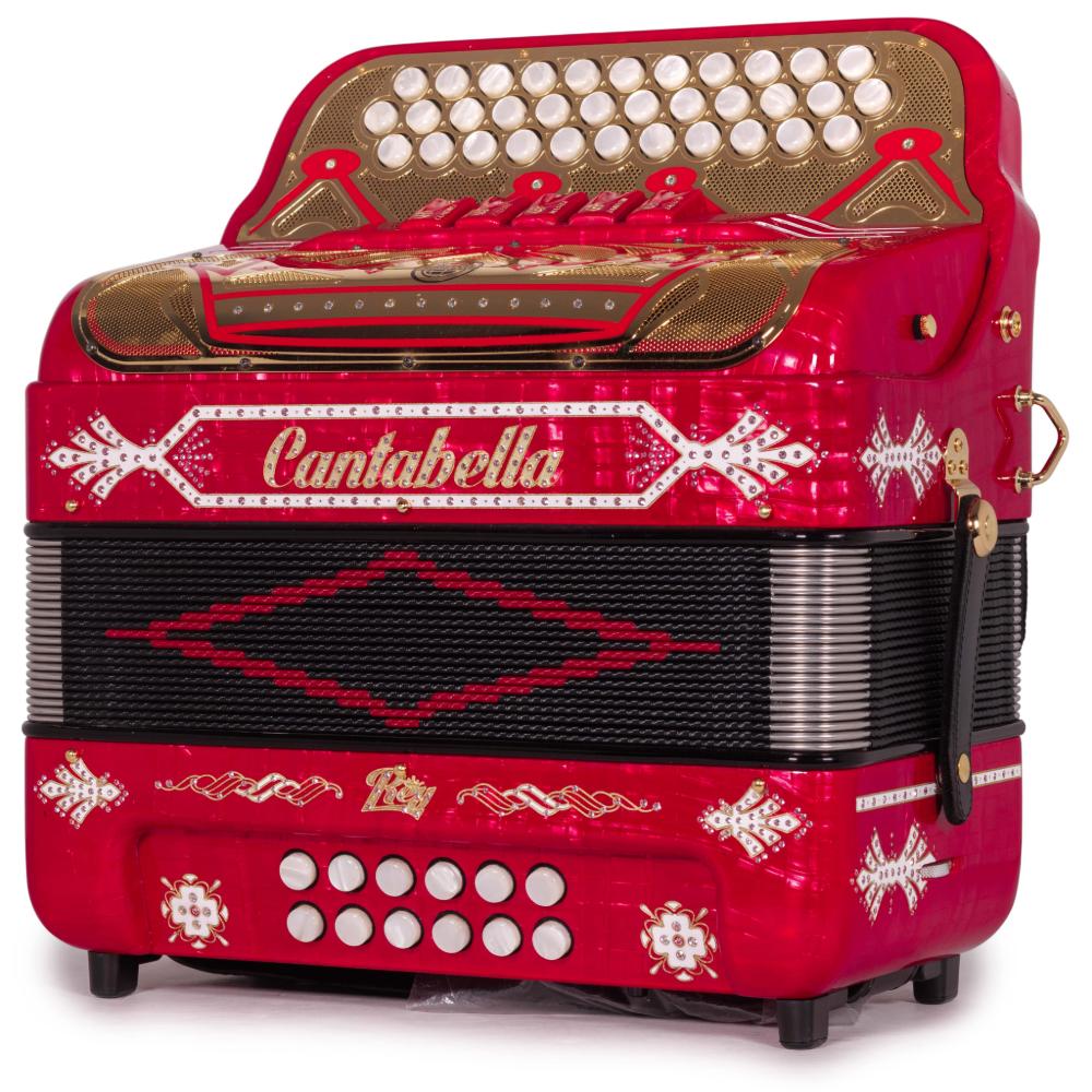 Cantabella Rey II 5 Registros GCF Celuloide Rojo Metal con Accesorios Dorados