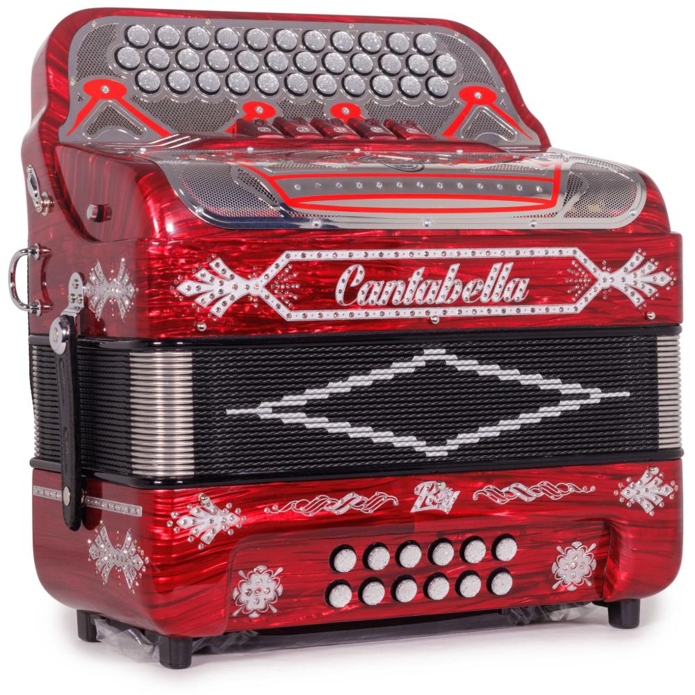 Cantabella Rey II 5 Registros FBE Celuloide Madera Roja con Accesorios Blancos