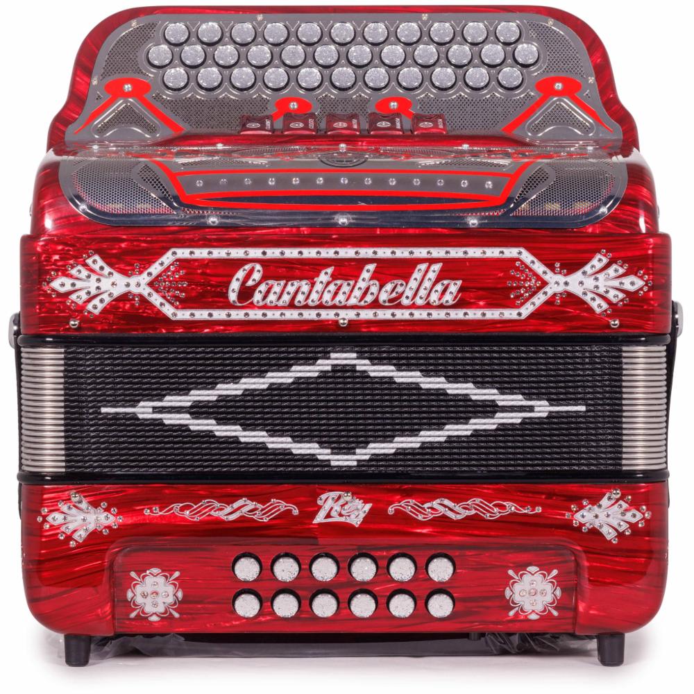 Cantabella Rey II 5 Registros FBE Celuloide Madera Roja con Accesorios Blancos