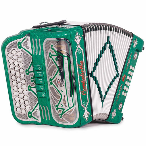 Cantabella Rey II 5 Registros EAD Celuloide con Ondas Verdes y Accesorios Plateados