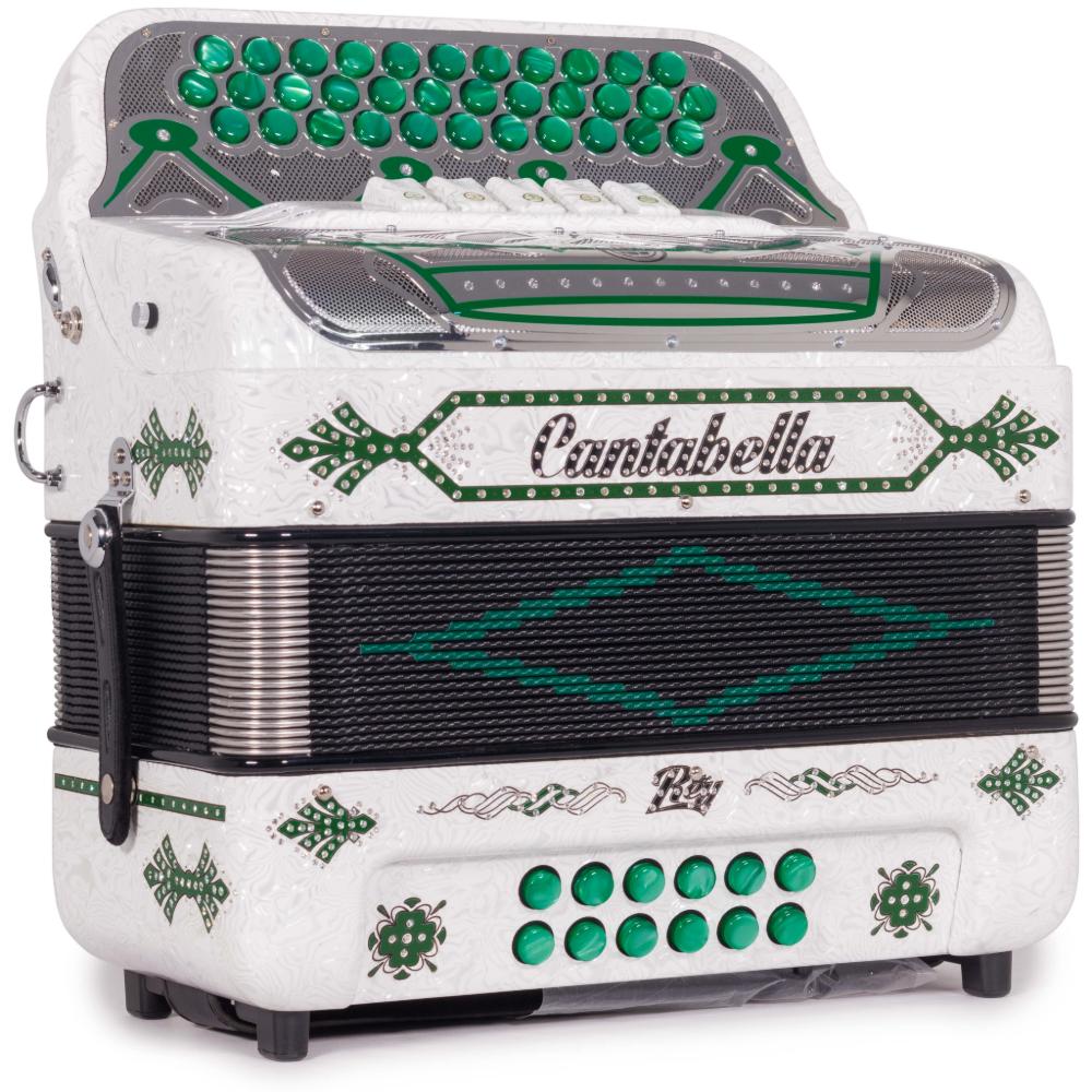 Cantabella Rey II 5 Registros FBE Celuloide con Ondas Blancas y Accesorios Verdes