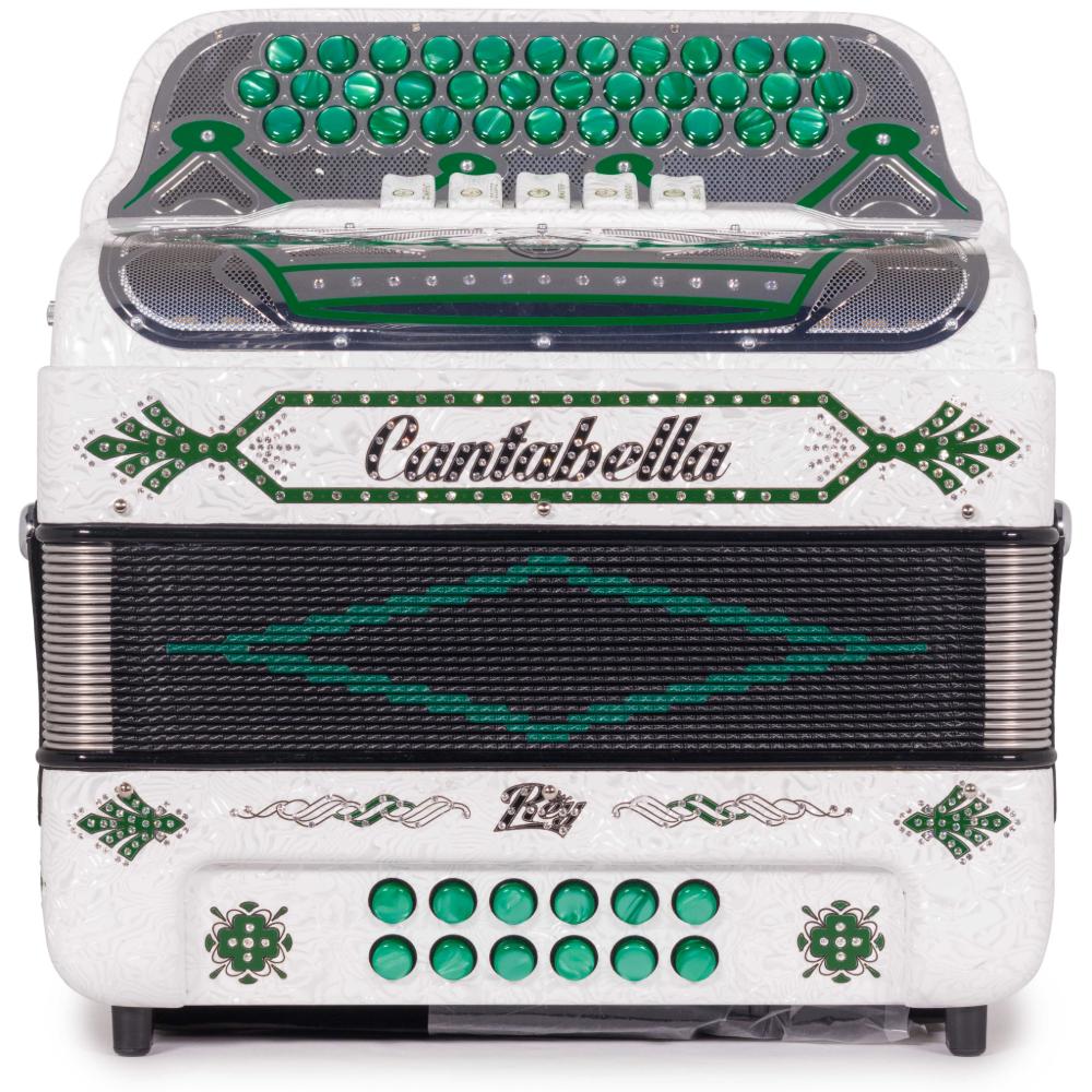 Cantabella Rey II 5 Registros FBE Celuloide con Ondas Blancas y Accesorios Verdes