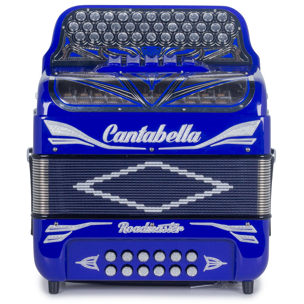 Cantabella Roadmaster Ultra Compact Accordion 5 Switch FBE Royal Blue with Silver-accordion-Cantabella- Hermes Music