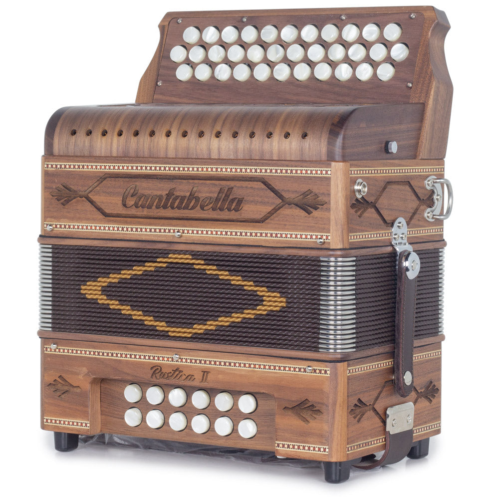 Cantabella Rustica II Accordion No Switch EAD Wood with Brown Grill-accordion-Cantabella- Hermes Music