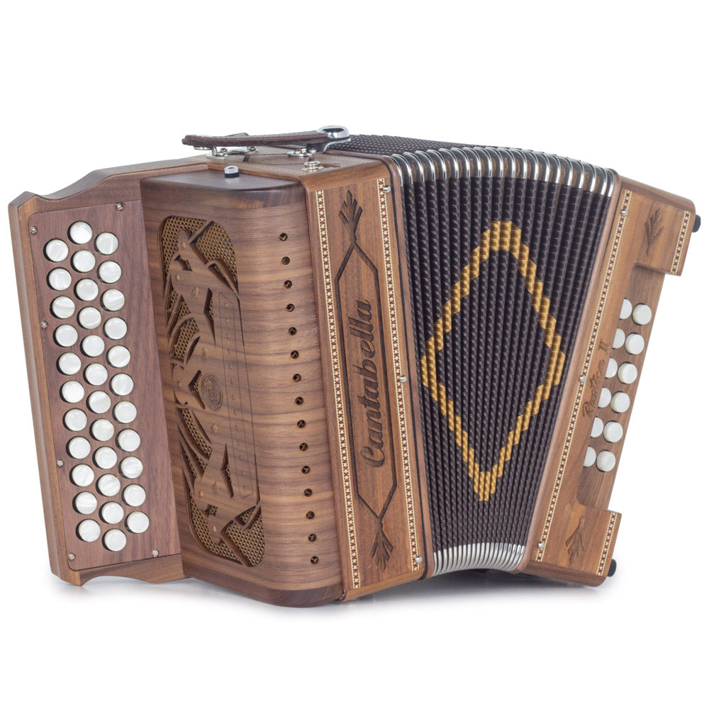 Cantabella Rustica II Accordion No Switch EAD Wood with Brown Grill-accordion-Cantabella- Hermes Music