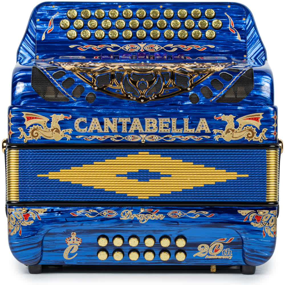 Cantabella Dragón Acordeón 5 Registros Sol Azul y Oro