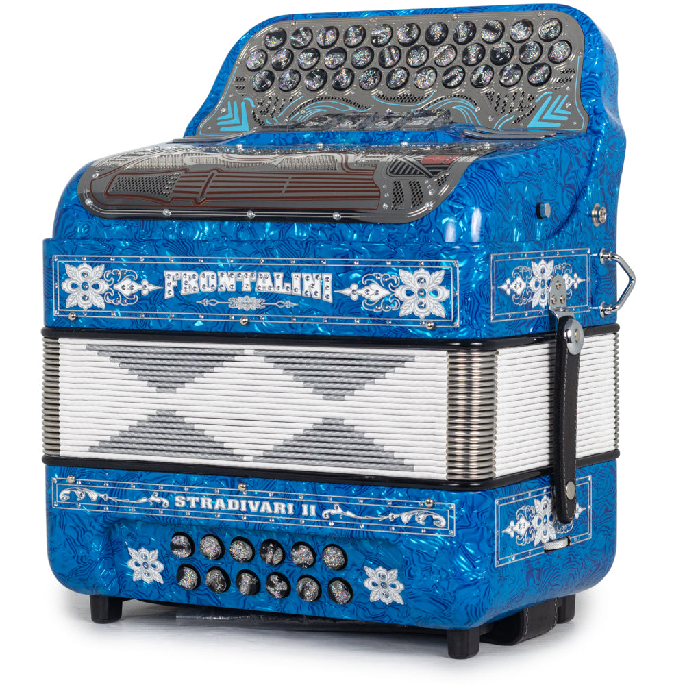 Frontalini Stradivari II Acordeon 5 Registros Fa Azul con Blanco