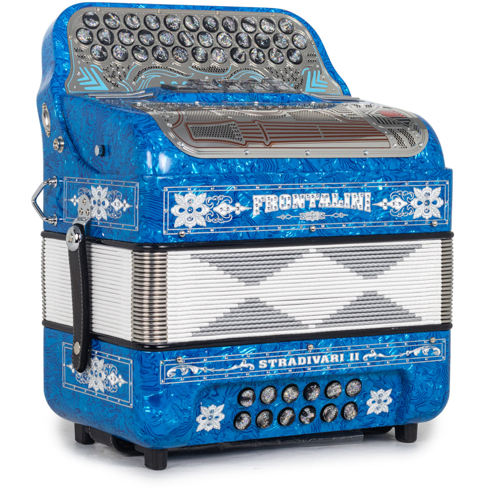 Frontalini Stradivari II Acordeon 5 Registros Fa Azul con Blanco