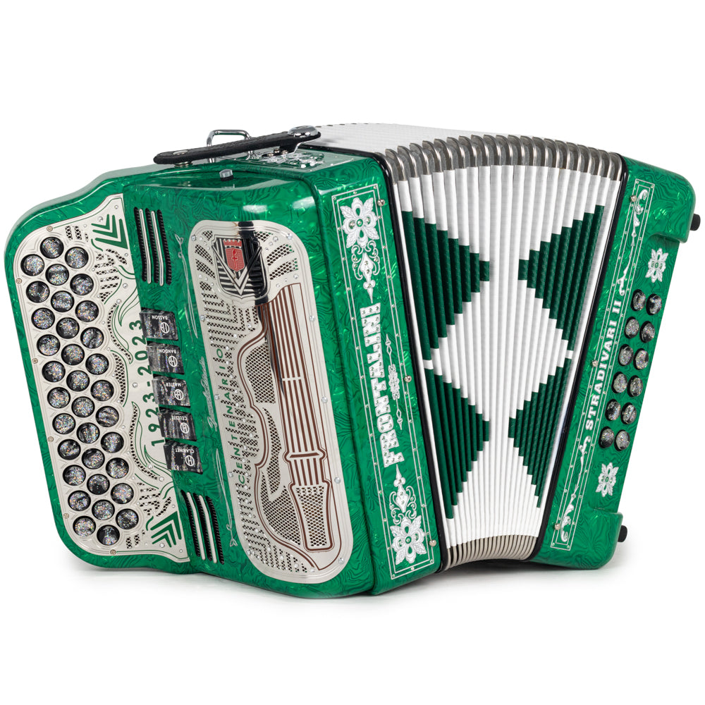 Frontalini Stradivari II Acordeon 5 Registros Fa Verde con Blanco