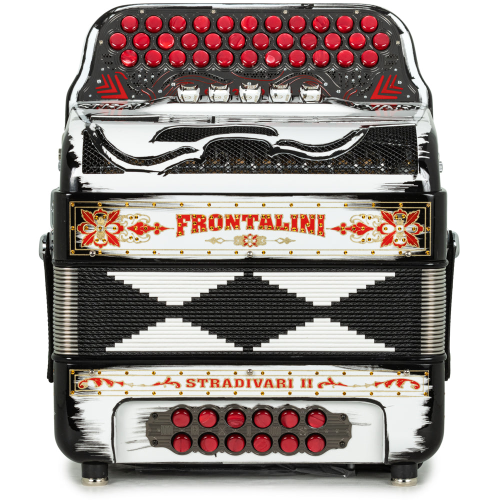 Frontalini Stradivari II Acordeon 5 Registros Sol Negro y Rojo