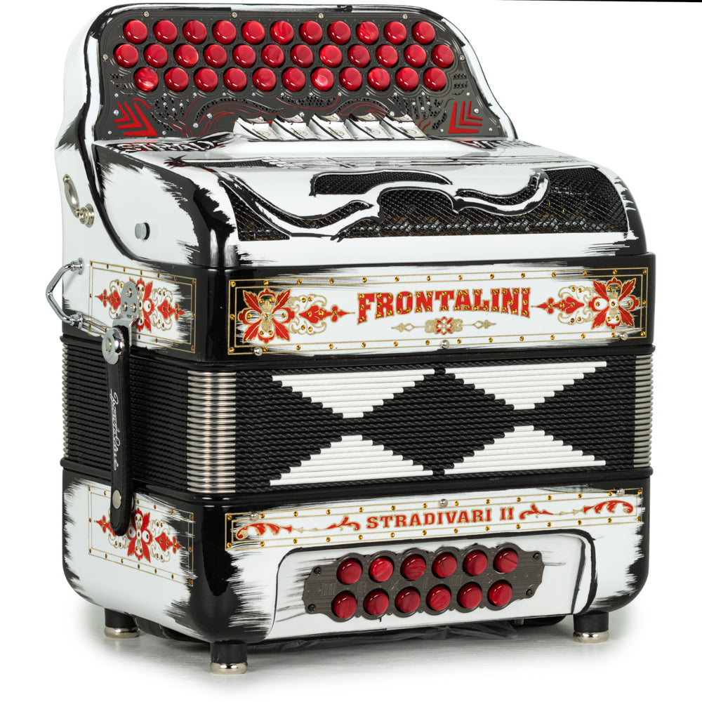 Frontalini Stradivari II Acordeon 5 Registros Sol Negro y Rojo