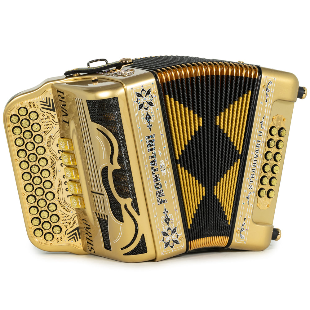 Frontalini Stradivari II Acordeon 5 Registros Mi Dorado y Negro