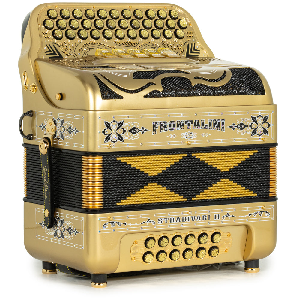 Frontalini Stradivari II Acordeon 5 Registros Mi Dorado y Negro